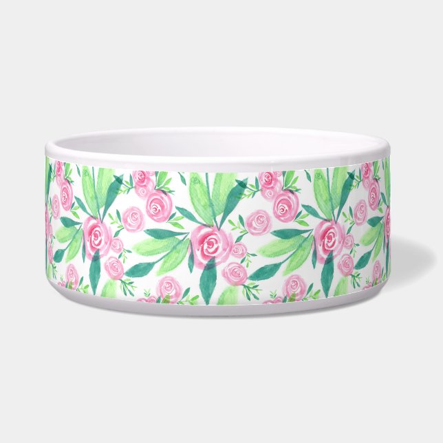 Tigela La Rosa Watercolor Floral Pet Bowl (Frente)