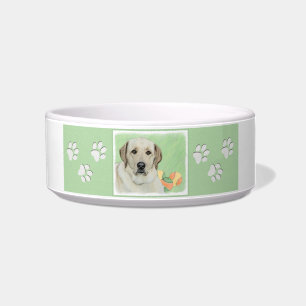 Tigela Labrador Amarelo - Impressão de Retriever e Têni