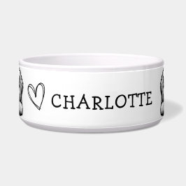 Tigela Labrador Curioso Personalizar tema Preto e Branco