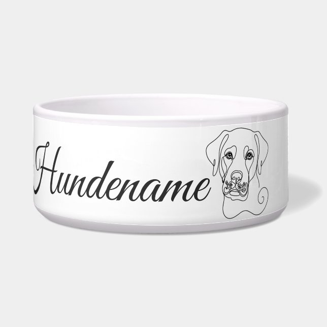 Tigela Labrador Minimalist Line Art personalized bowl (Frente)
