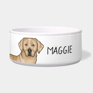 Tigela Labrador Retriever Amarelo Cachorro Lab Bonito Nom