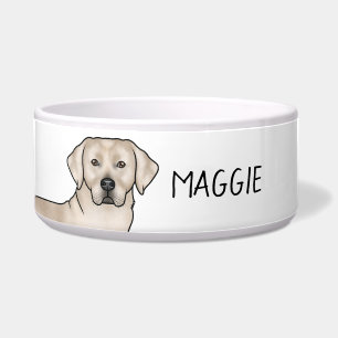 Tigela Labrador Retriever Creme Cachorro Lab Personalizad