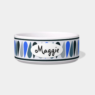 Tigela Lágrima azul bacia cerâmica personalizada do cã