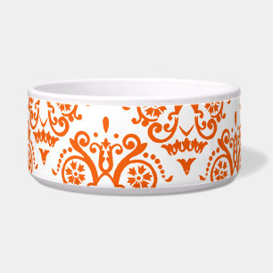 Tigela Laranja e White Elegant Damask