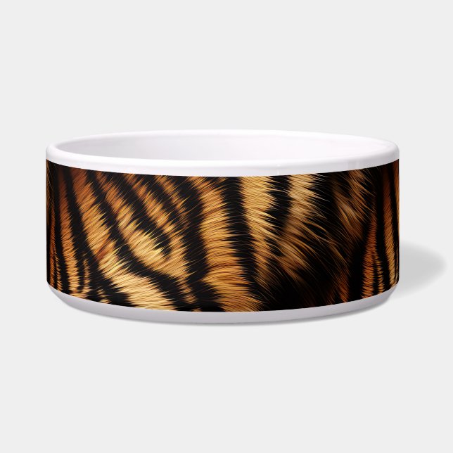 Tigela Laranja Preto Tigre Impressão Animal (Frente)