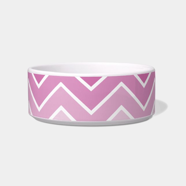 Tigela Lavanda Ombre Zig Zag Chevron Pet Bowls (Frente)