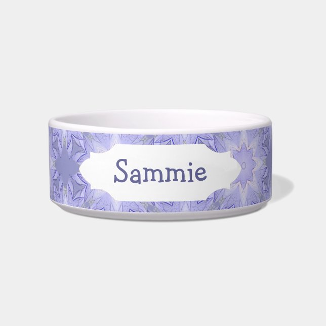 Tigela Lavanda, Roxo, Padrão Mauve Star para Personalizar (Frente)