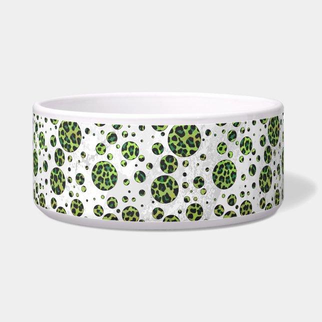 Tigela Leopardo de Bolinhas Preto e Verde (Direita)