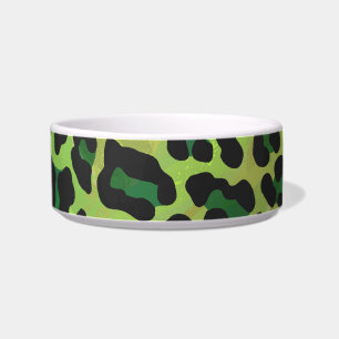 Tigela Leopardo Negro e Impressão Verde