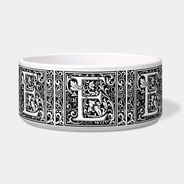 Tigela Letra E Monograma Medieval Art Nouveau (Frente)