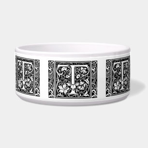 Tigela Letra T Monograma Medieval Art Nouveau