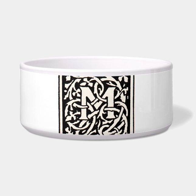 Tigela Letra Vintage Monograma M Art Nouveau (Frente)