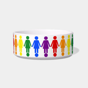 Tigela LGBTQ Silhouette Lésbica e Damas Arco-Íris
