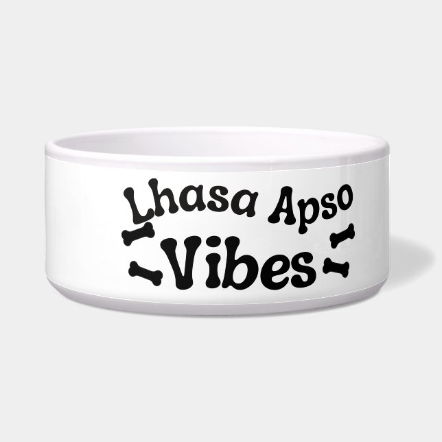 Tigela Lhasa Apso Vibes Cerâmica Dog Bowl (Esquerda)