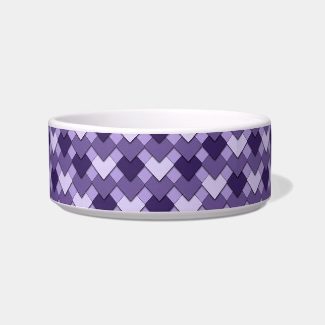 Tigela Lilac Purple Square and Diamond Harlequin Pattern (Frente)
