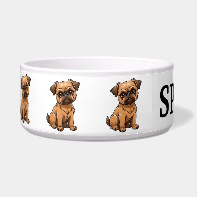 Tigela Lindo Cartoon Brussels Griffon Personalizar (Esquerda)