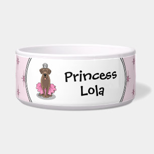 Tigela Lindo Labrador Retriever Chocolate Princesa de Bal