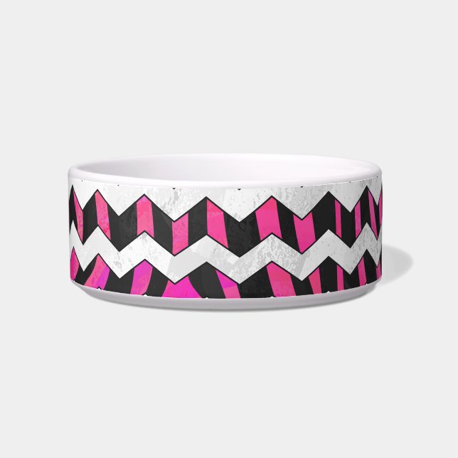 Tigela Listra de Zebra Preto e Rosa Neon (Direita)