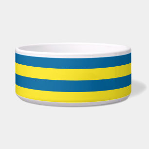 Tigela Listras Azul e amarelo Personalizável