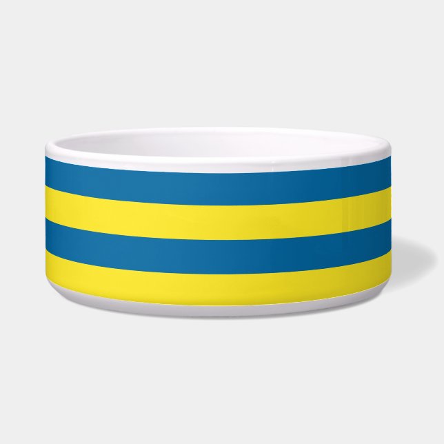 Tigela Listras | Azul e amarelo | Personalizável (Frente)