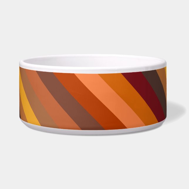 Tigela Listras castanhas e laranja (Frente)