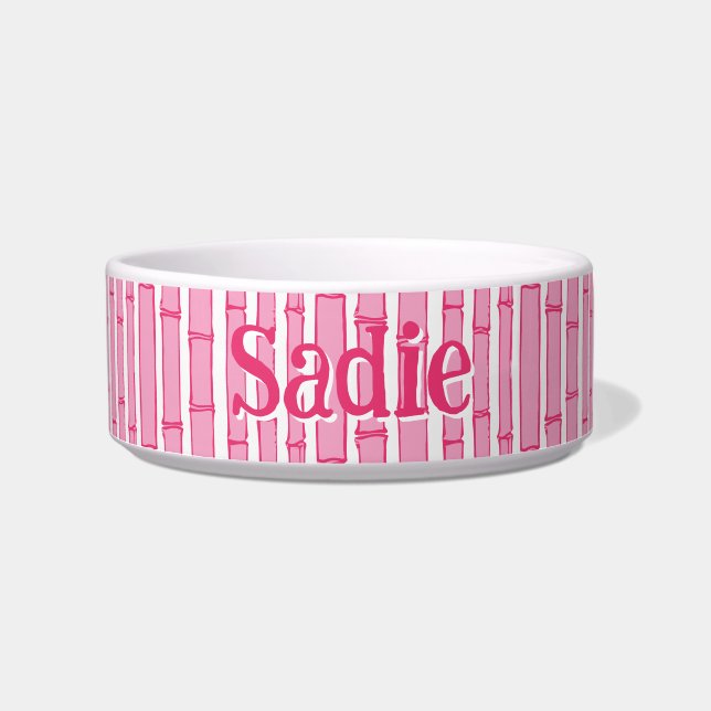 Tigela Listras de Bambu Bambooey em Rosa (Frente)