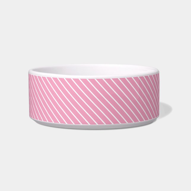 Tigela Listras diagonais - rosa concha e branco (Esquerda)