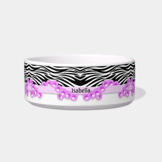 Tigela Listras personalizadas da zebra e pérolas