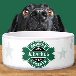 Tigela Loja de Café Personalizada Green Pawfee & Treats