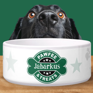 Tigela Loja de Café Personalizada Green Pawfee & Treats
