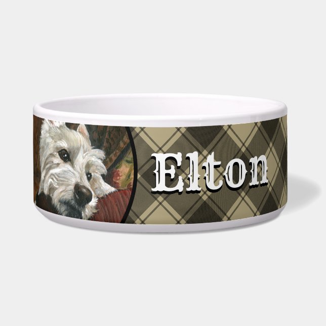 Tigela Lounging Westie em Sofa (Frente)