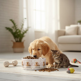 Tigela Love Has Paws | Custom Ceramic Pet Bowl with Dog a