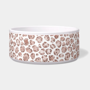 Tigela Luminosidade de impressão branca-leopardo-esmagad