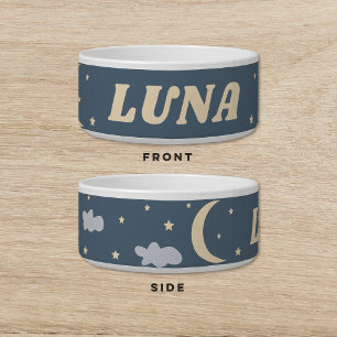 Tigela Luna Moon Stars Clouds Cachorro Pet