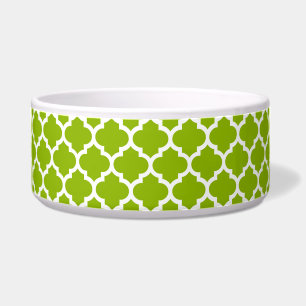 Tigela Maçã Verde Branco Padrão Marroquino Quatrefoil #5