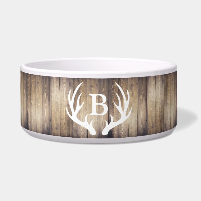 Tigela Madeira leve russa Elegante e galhos | Monograma (Frente)