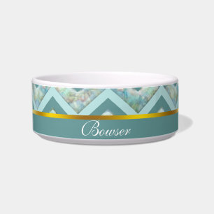 Tigela Mãe de Pérola Teal ZigZag