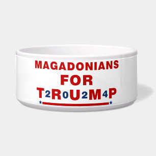 Tigela Magadonianos Para Trump 2024 Red Blue Star