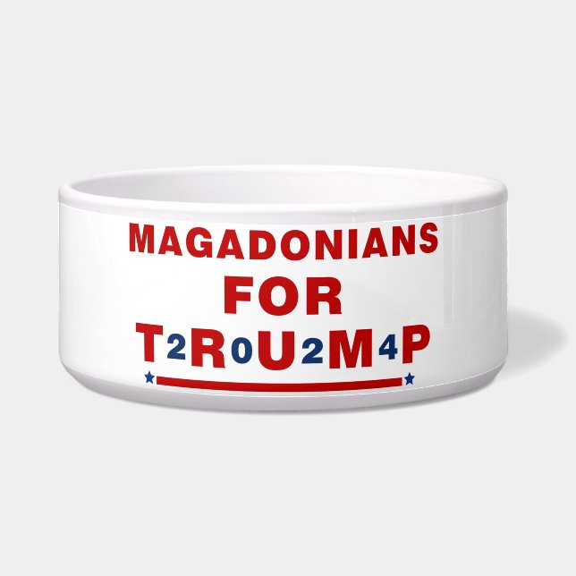 Tigela Magadonianos Para Trump 2024 Red Blue Star (Frente)