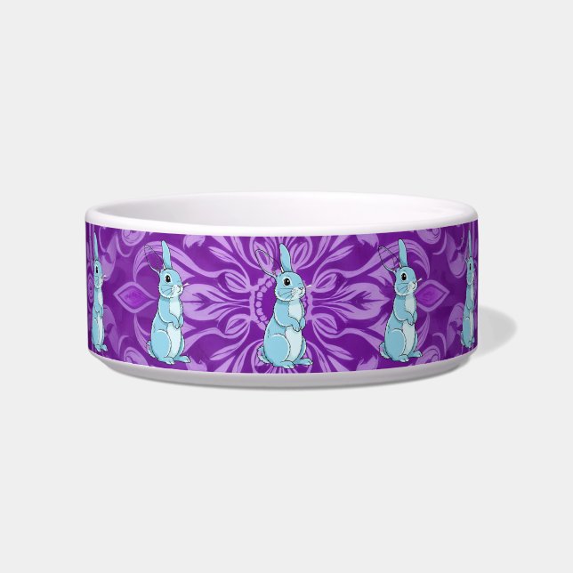 Tigela Majestic Blue Rabbit Mandala Purple Pet Bowl (Frente)