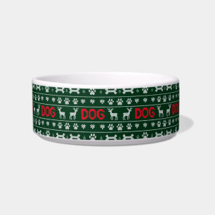 Tigela Malha de Suéter de Natal — Cachorro