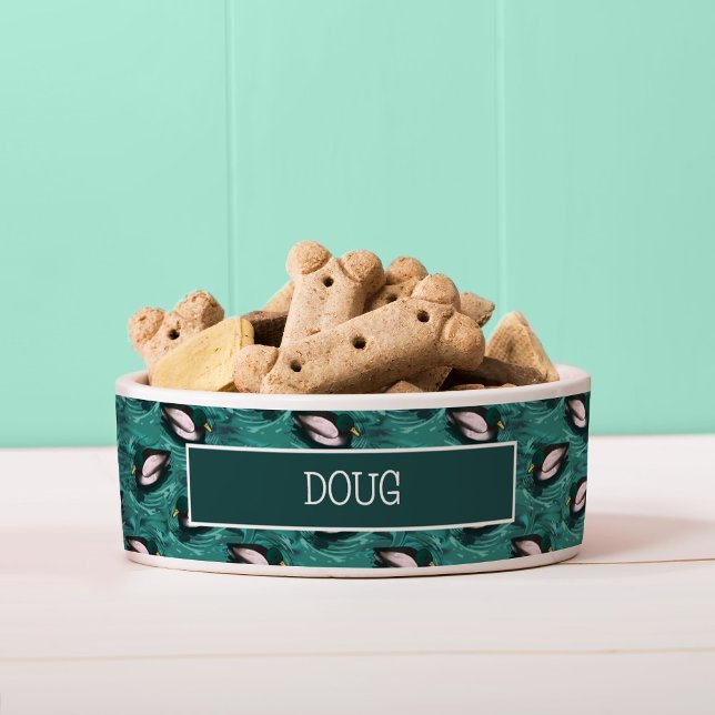 Tigela Mallards Nadando no Padrão de Água (Mallards Pattern Dog Bowl)