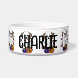 Tigela Maltipoo Halloween Ghost Dog