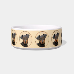 Tigela Manchester Terrier Pintura Original
