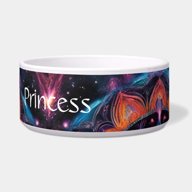 Tigela Mandala Cor-de-rosa laranja azul no espaço (Frente)