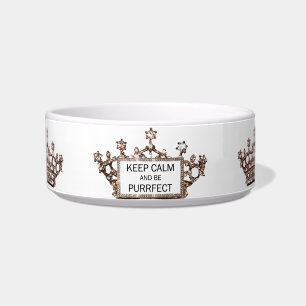 Tigela Mantenha a calma e seja "PURRFECT"
