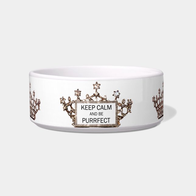 Tigela Mantenha-se calmo e seja "PURRFECT" (Frente)