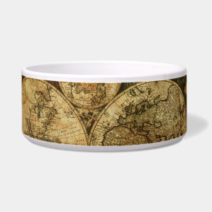 Tigela Mapa do Mundo Vintage
