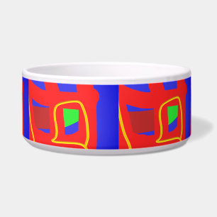 Tigela Marinho azul e vermelho padrões abstinentes brilha