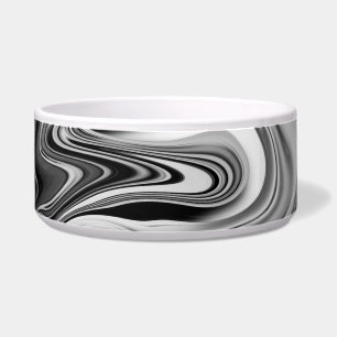 Tigela Mármore elegante 7 - líquido preto e branco